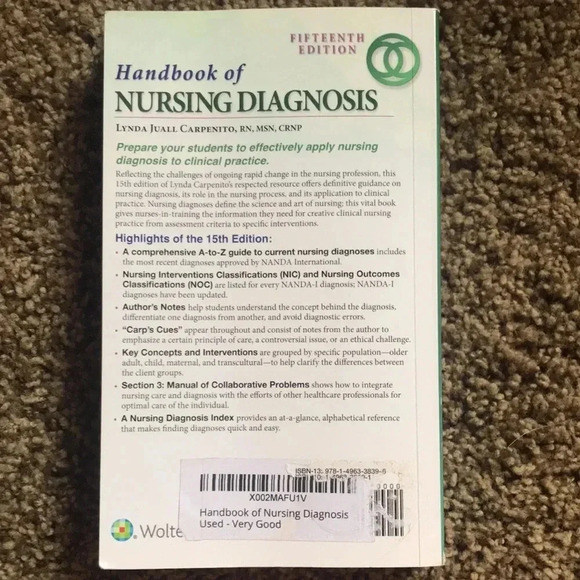 Handbook of nursing diagnosis- 15th edition - Picture 3 of 6